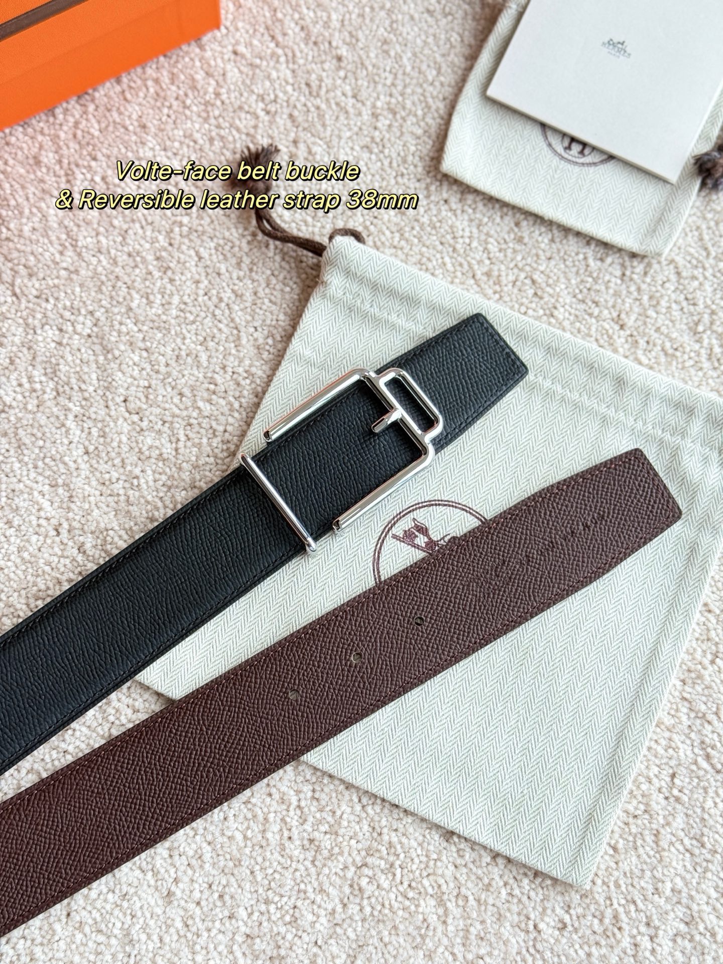 Hermes 에르메스 Volte face 양면 가죽 벨트 38mm 9