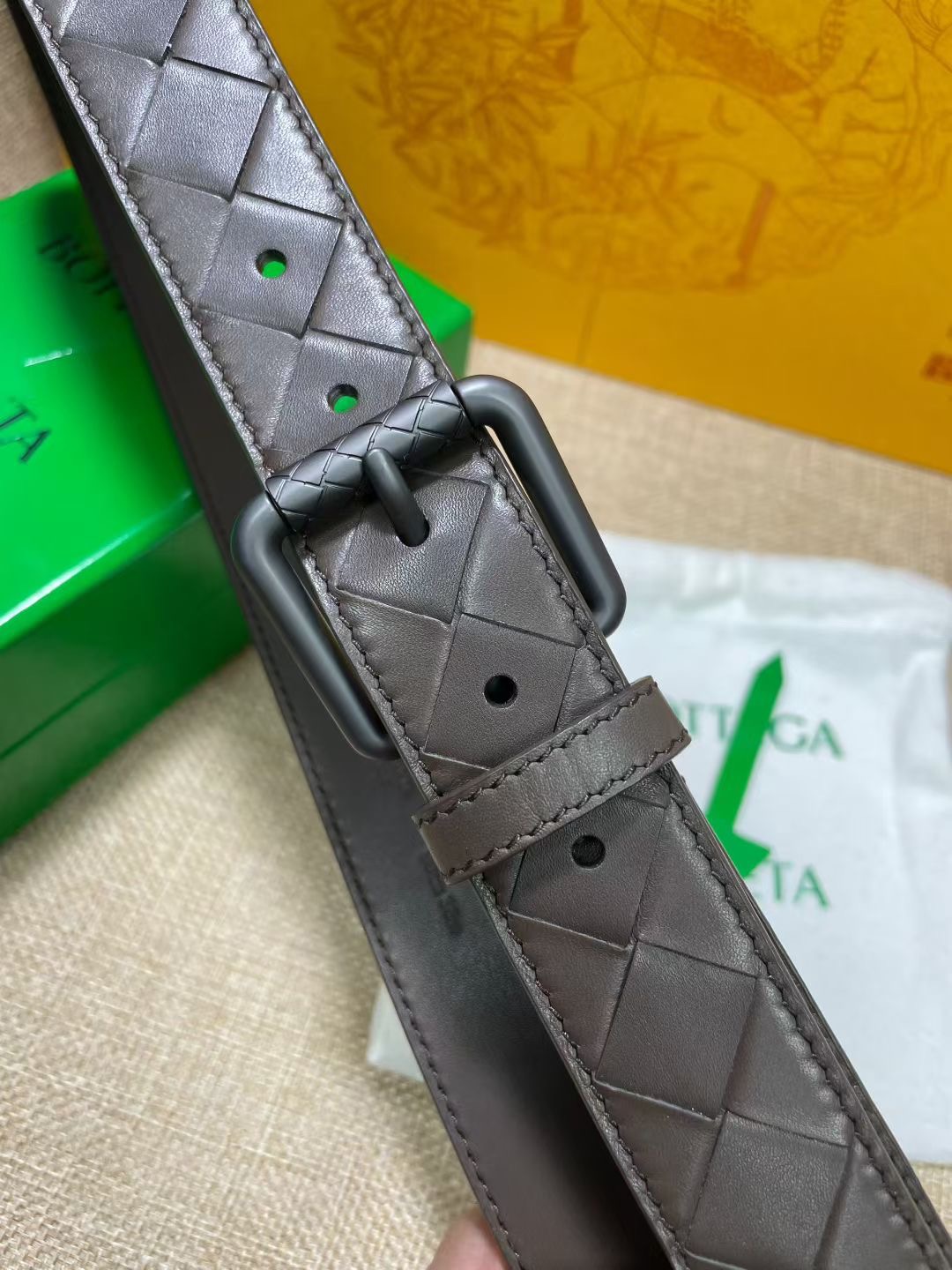 Bottega Veneta 보테가베네타 보테가 베네타 인트레치아토 송아지가죽 벨트 7