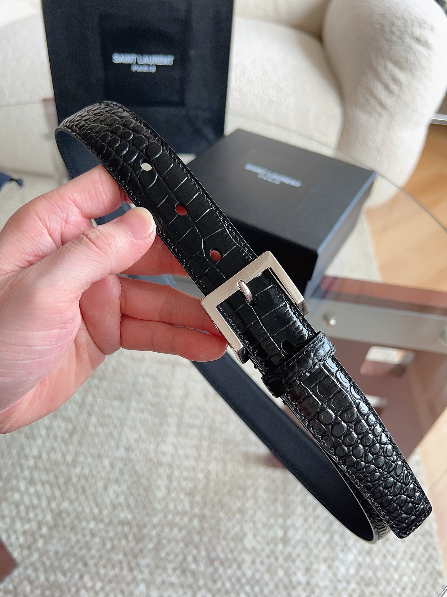 Saint Laurent 생로랑 여성 클래식 가죽 벨트 3