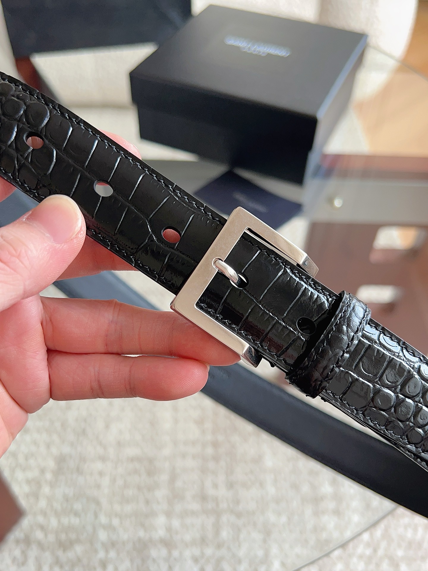 Saint Laurent 생로랑 여성 클래식 가죽 벨트 4