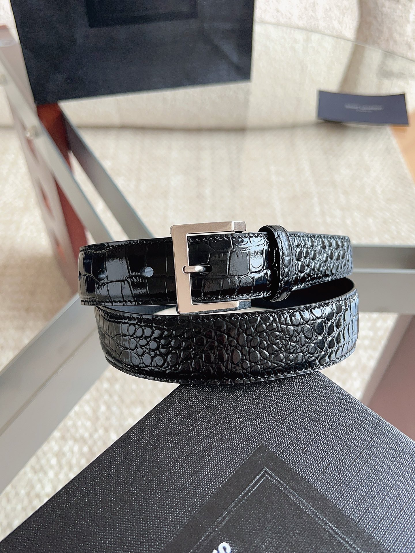 Saint Laurent 생로랑 여성 클래식 가죽 벨트 5