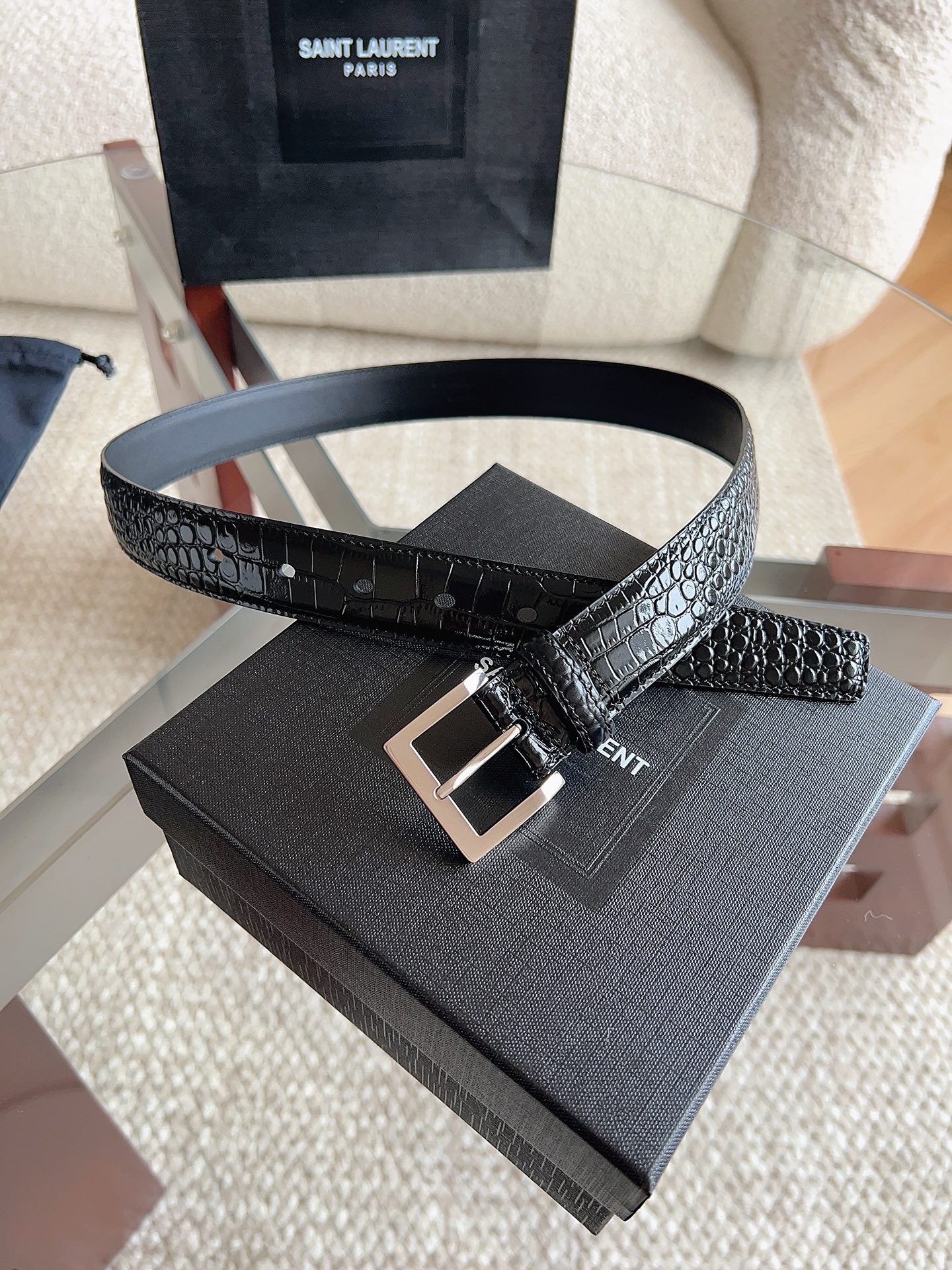 Saint Laurent 생로랑 여성 클래식 가죽 벨트 7