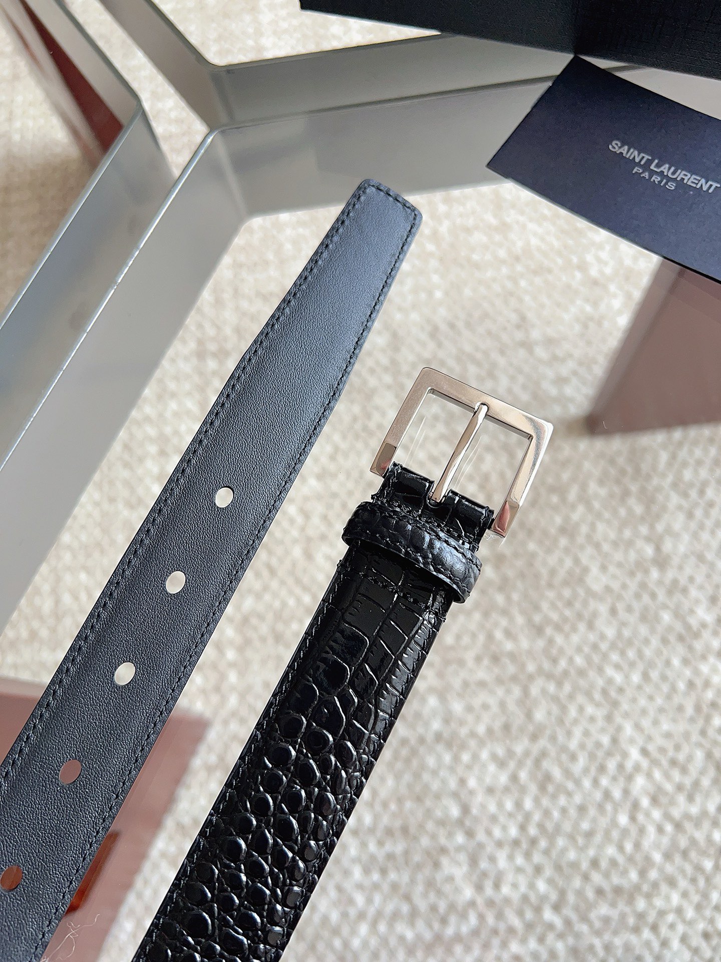 Saint Laurent 생로랑 여성 클래식 가죽 벨트 8