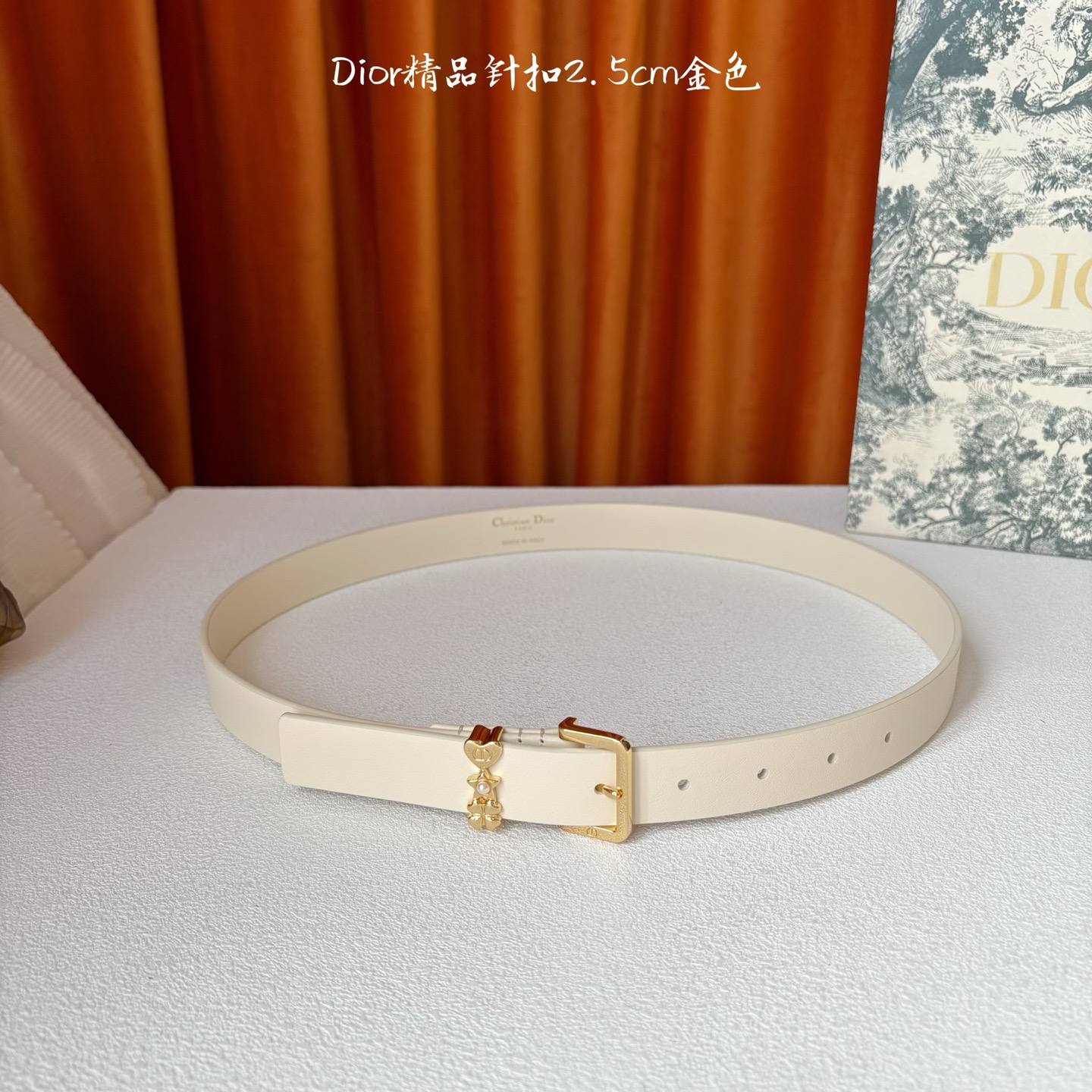 Dior 디올 러키 디올 루프 소가죽 벨트 5