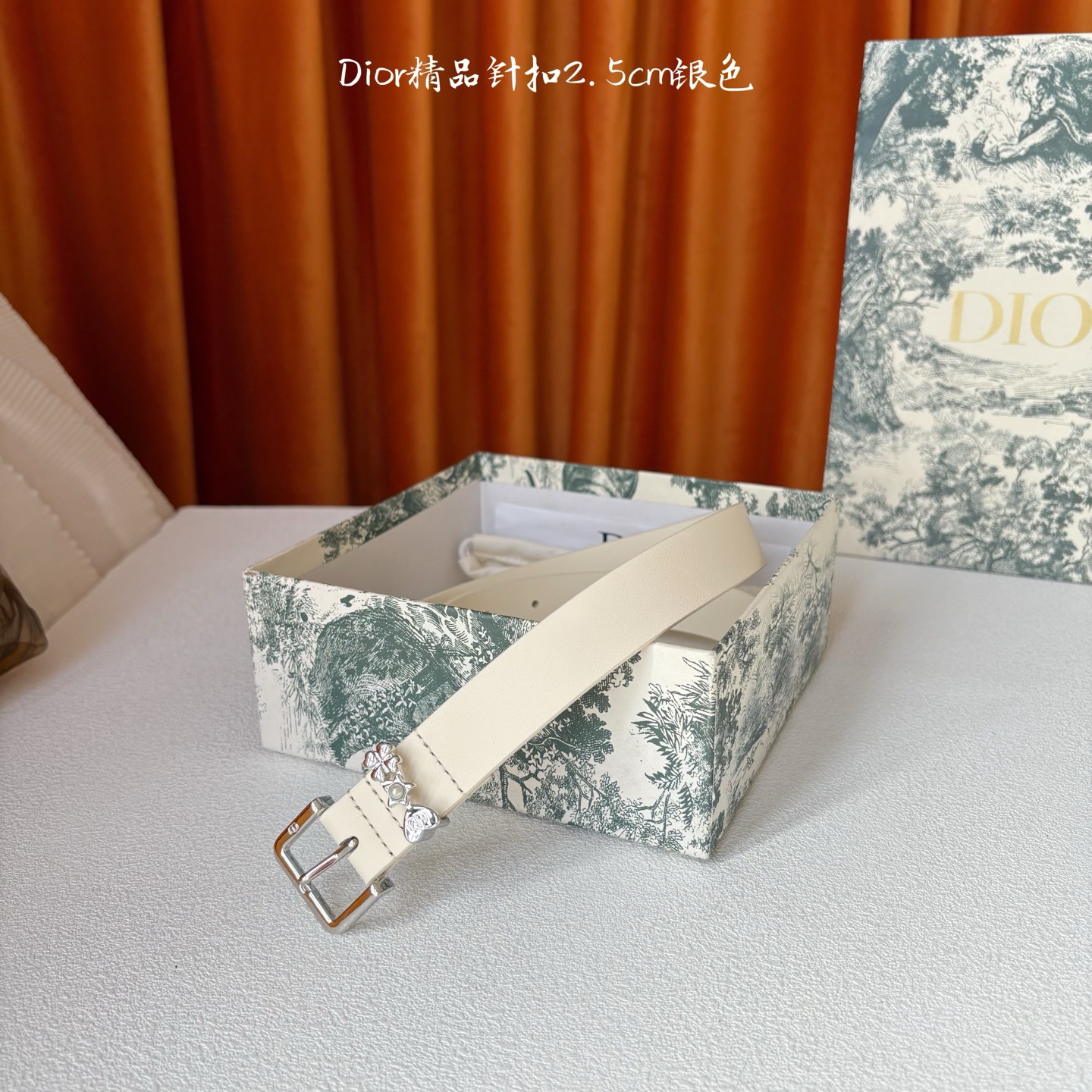 Dior 디올 러키 디올 루프 소가죽 벨트 7