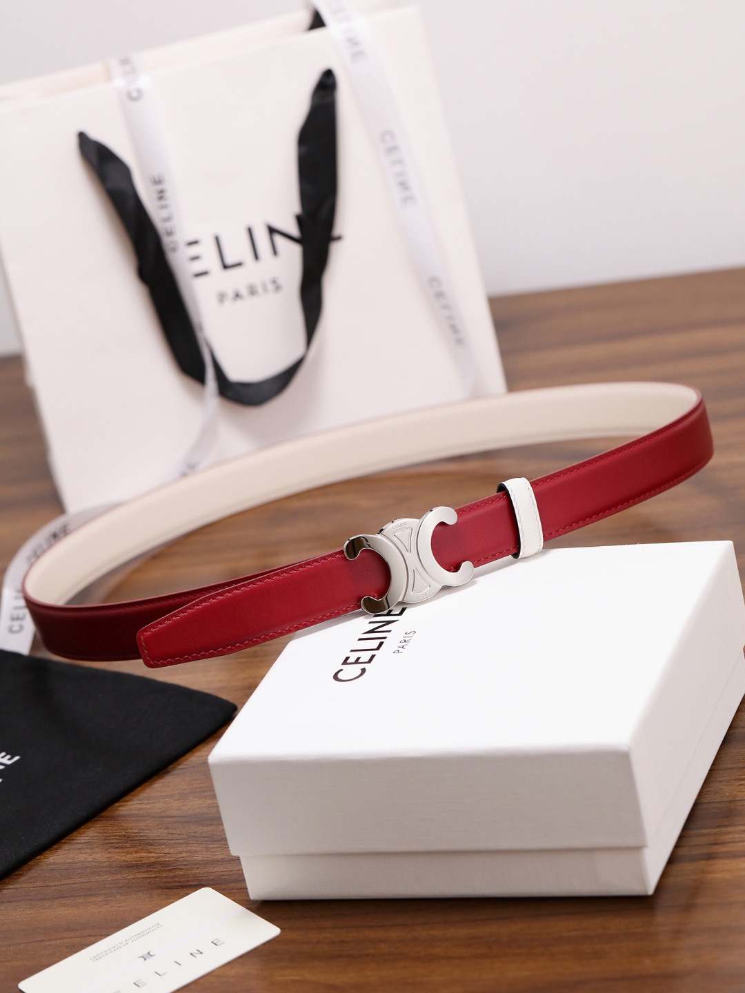 CELINE 셀린느 트리옴프 25mm 여성 소가죽 벨트 3