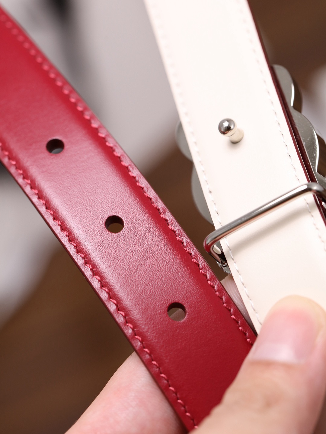 CELINE 셀린느 트리옴프 25mm 여성 소가죽 벨트 5