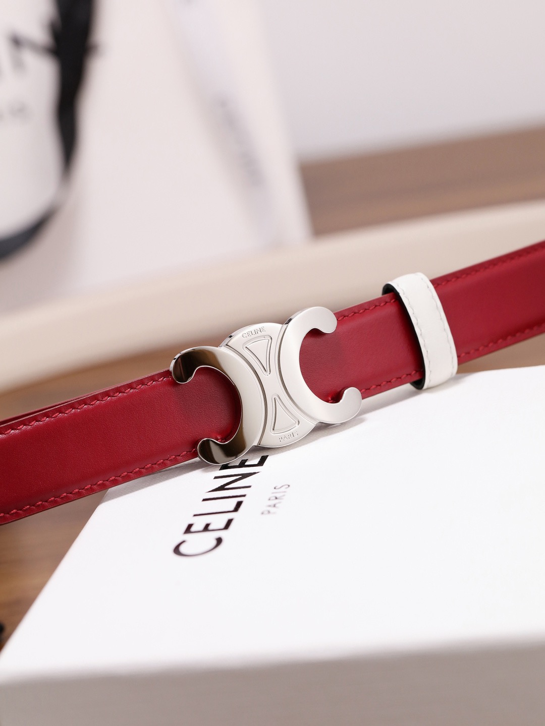 CELINE 셀린느 트리옴프 25mm 여성 소가죽 벨트 7