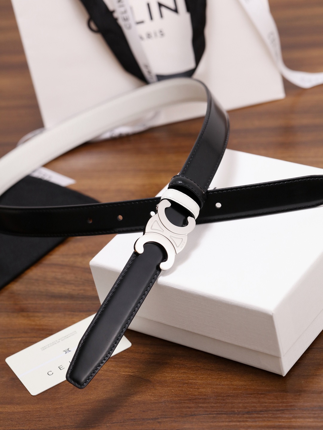 CELINE 셀린느 트리옴프 25mm 여성 소가죽 벨트 3