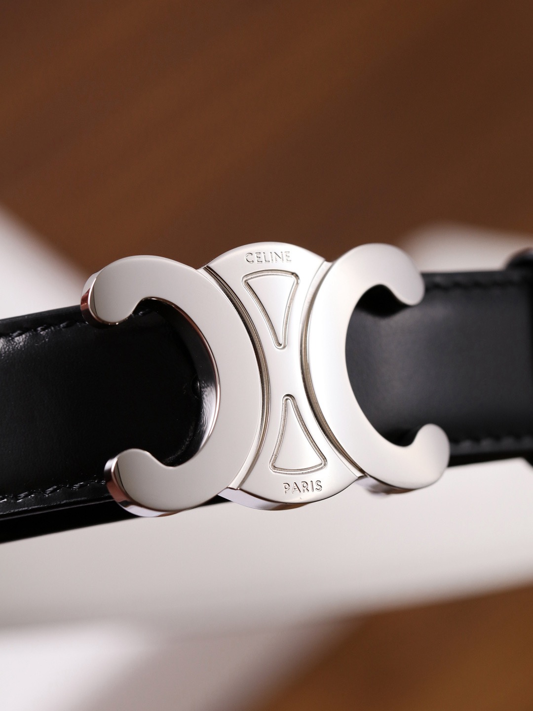 CELINE 셀린느 트리옴프 25mm 여성 소가죽 벨트 5