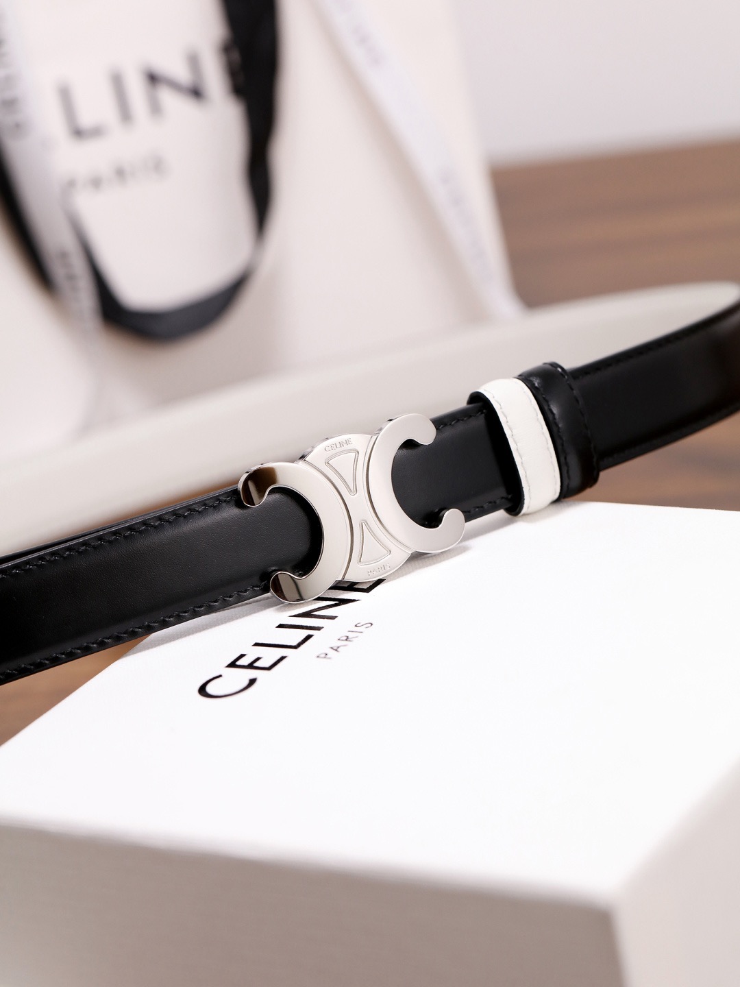 CELINE 셀린느 트리옴프 25mm 여성 소가죽 벨트 7