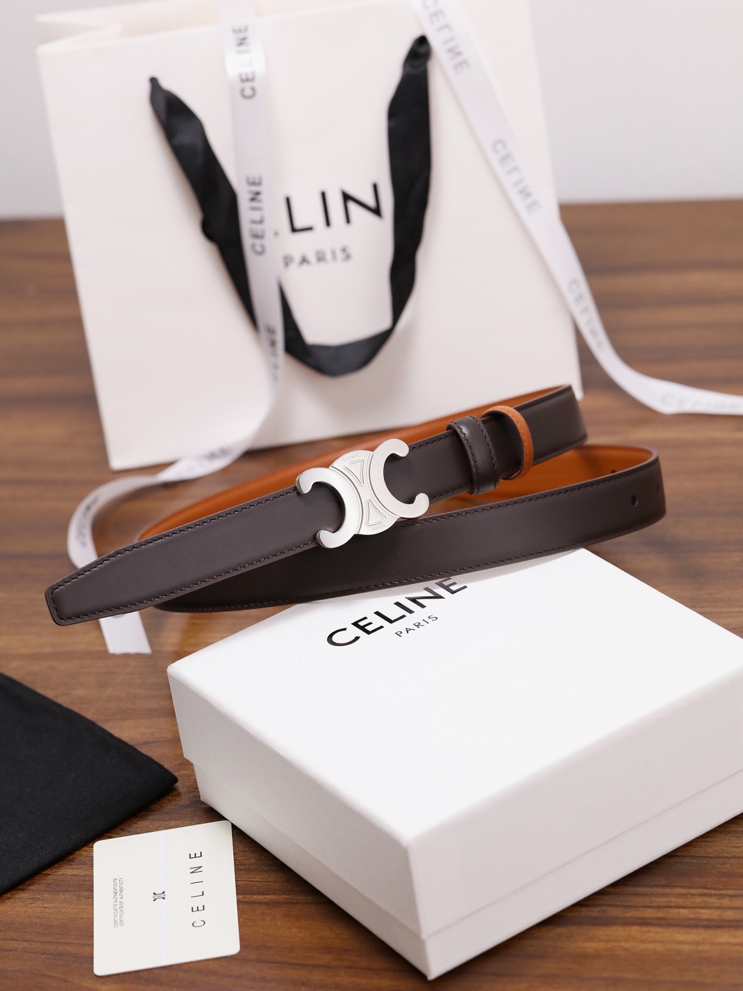 CELINE 셀린느 트리옴프 25mm 여성 소가죽 벨트 2