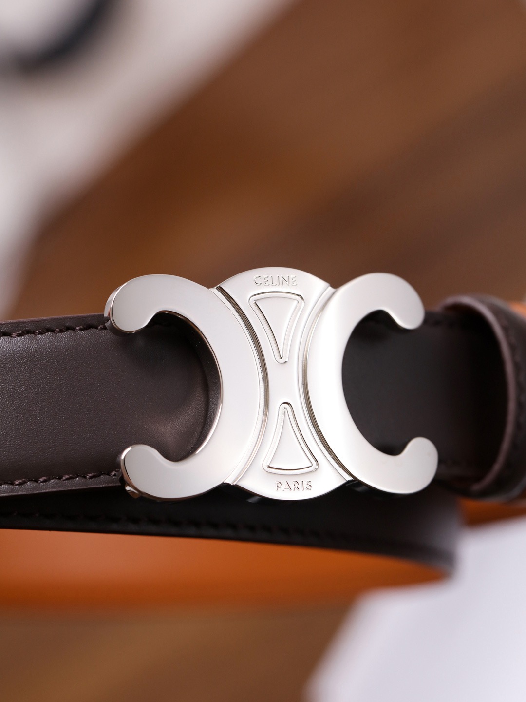 CELINE 셀린느 트리옴프 25mm 여성 소가죽 벨트 6