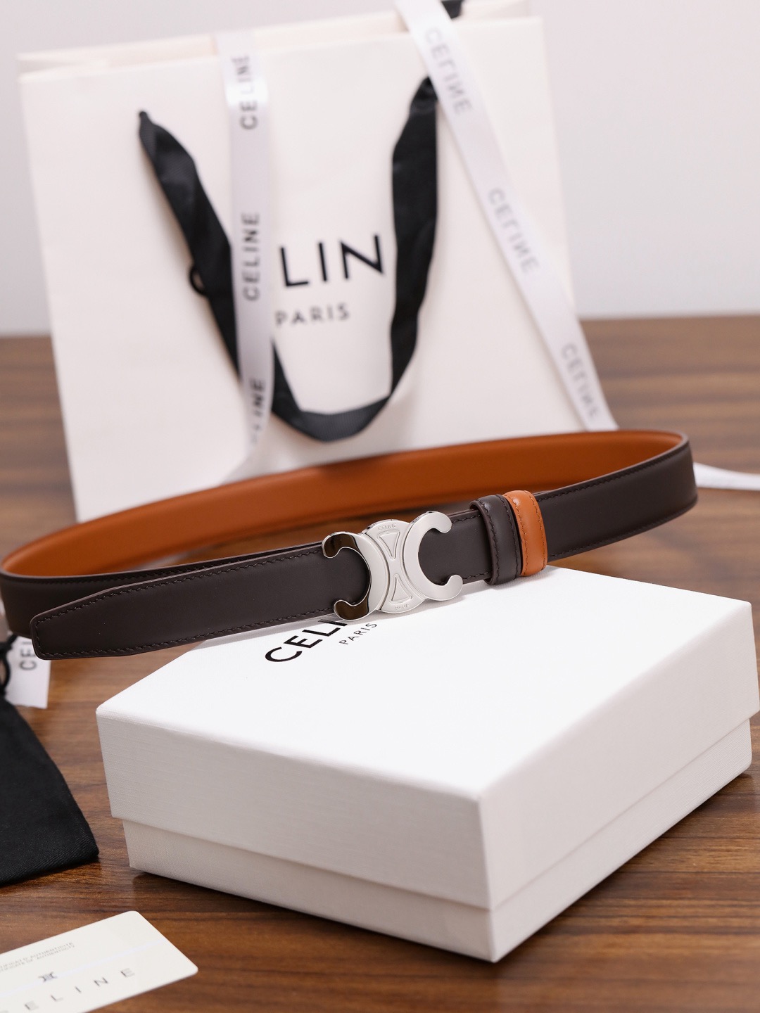 CELINE 셀린느 트리옴프 25mm 여성 소가죽 벨트 8