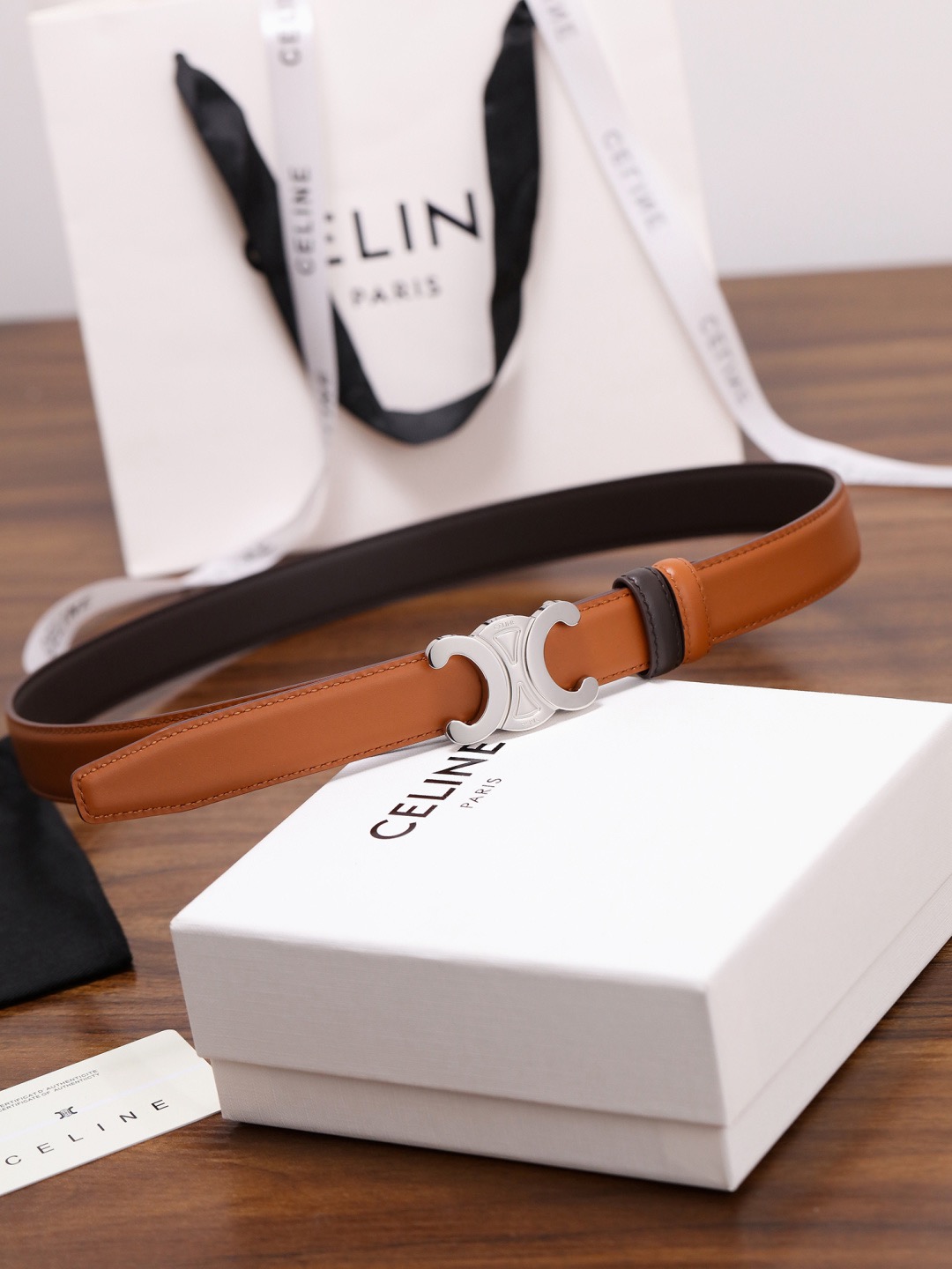 CELINE 셀린느 트리옴프 25mm 여성 소가죽 벨트 9