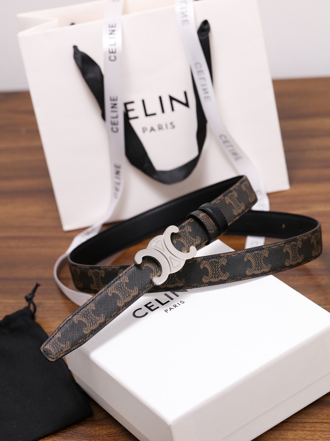 CELINE 셀린느 트리옴프 25mm 여성 소가죽 벨트 3