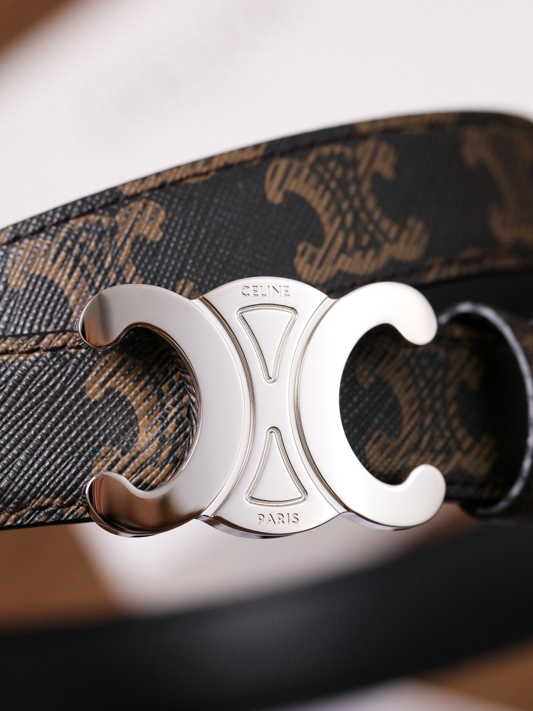 CELINE 셀린느 트리옴프 25mm 여성 소가죽 벨트 6