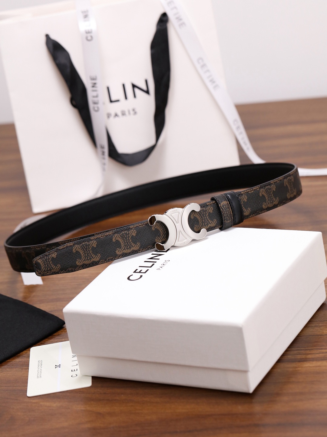 CELINE 셀린느 트리옴프 25mm 여성 소가죽 벨트 10