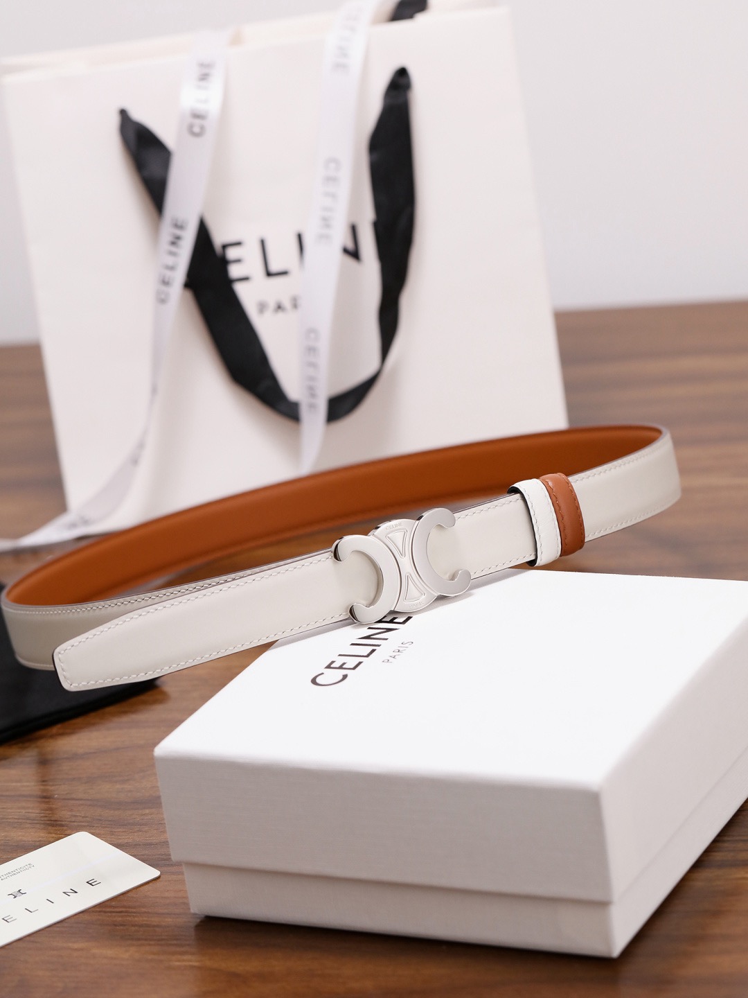 CELINE 셀린느 트리옴프 25mm 여성 소가죽 벨트 9