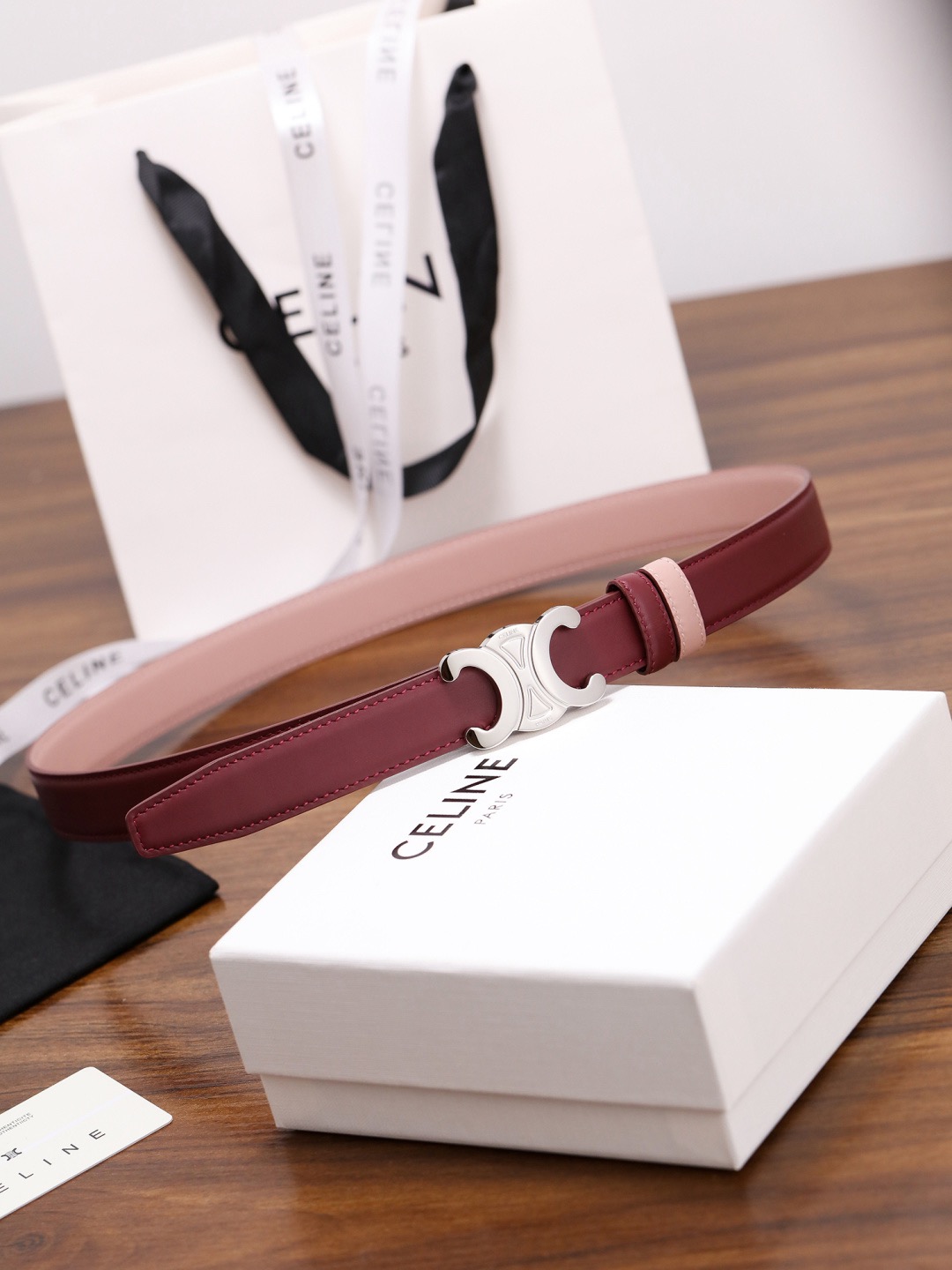 CELINE 셀린느 트리옴프 25mm 여성 소가죽 벨트 5