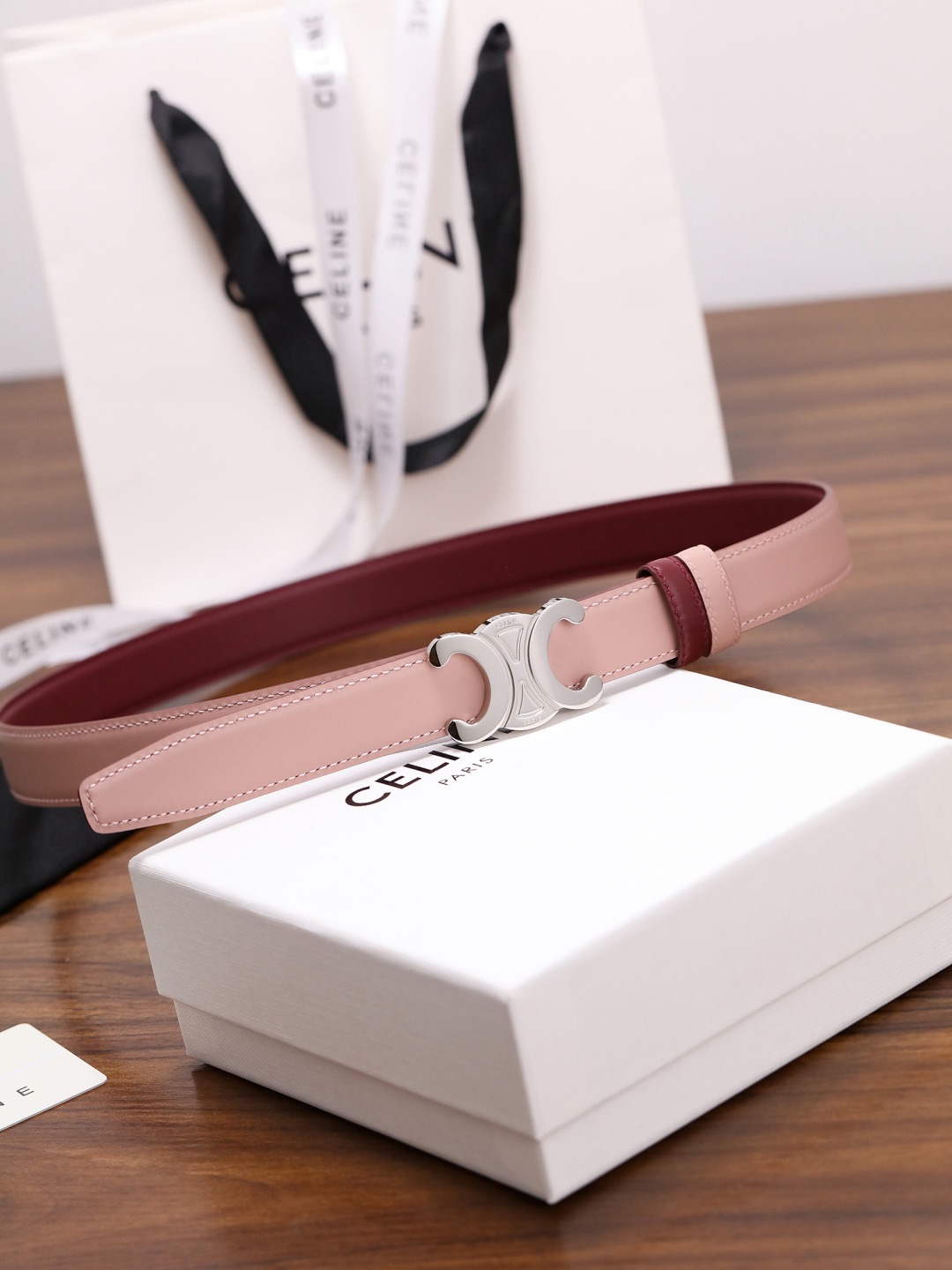 CELINE 셀린느 트리옴프 25mm 여성 소가죽 벨트 6