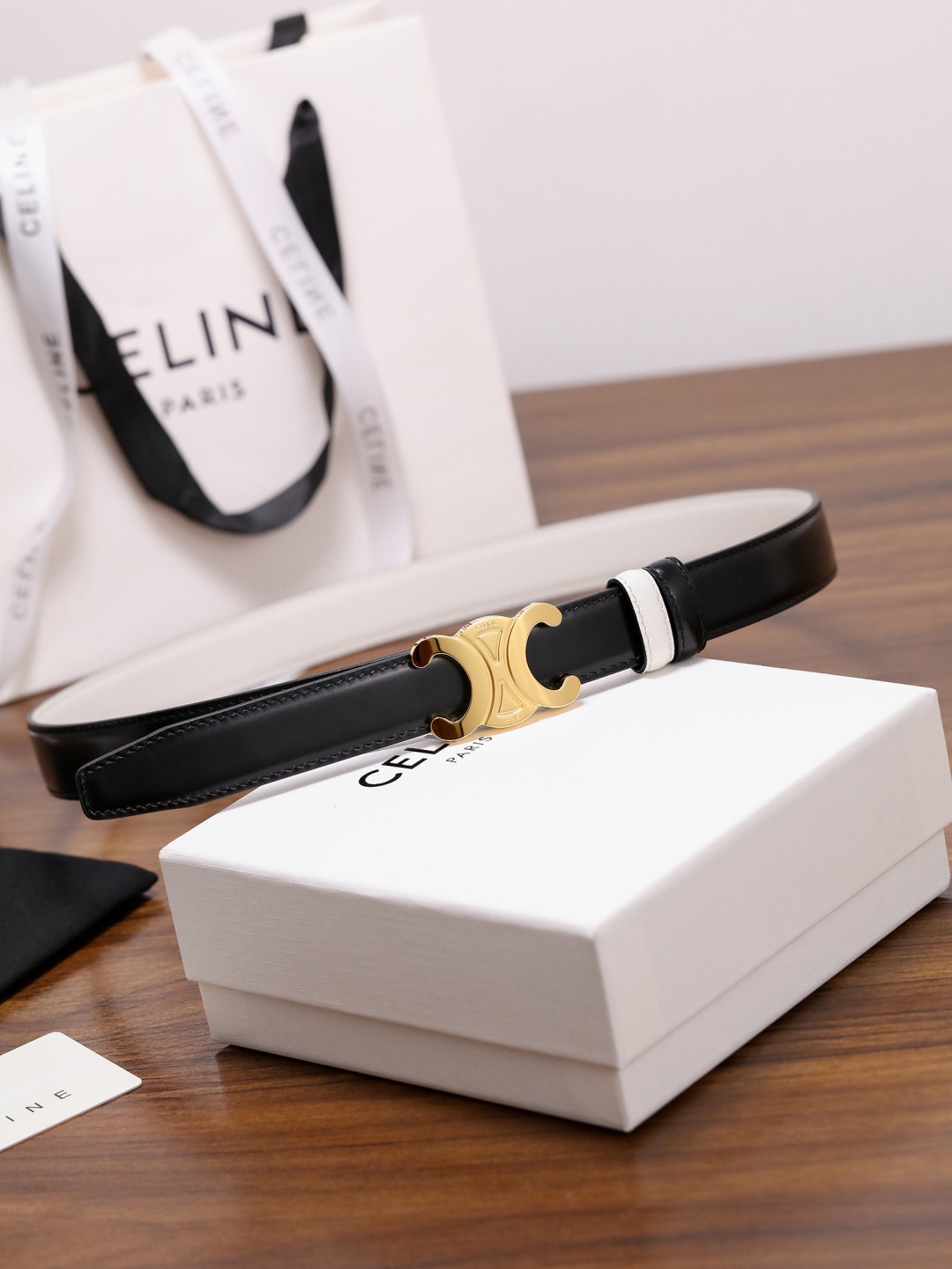 CELINE 셀린느 트리옴프 버클 여성 소가죽 벨트 6