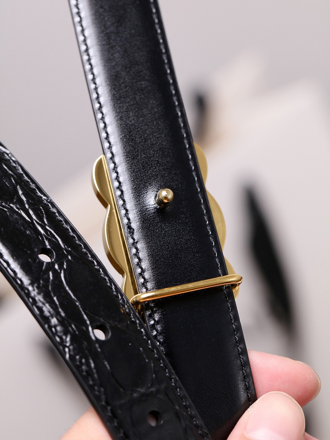 CELINE 셀린느 트리옴프 버클 여성 소가죽 벨트 7