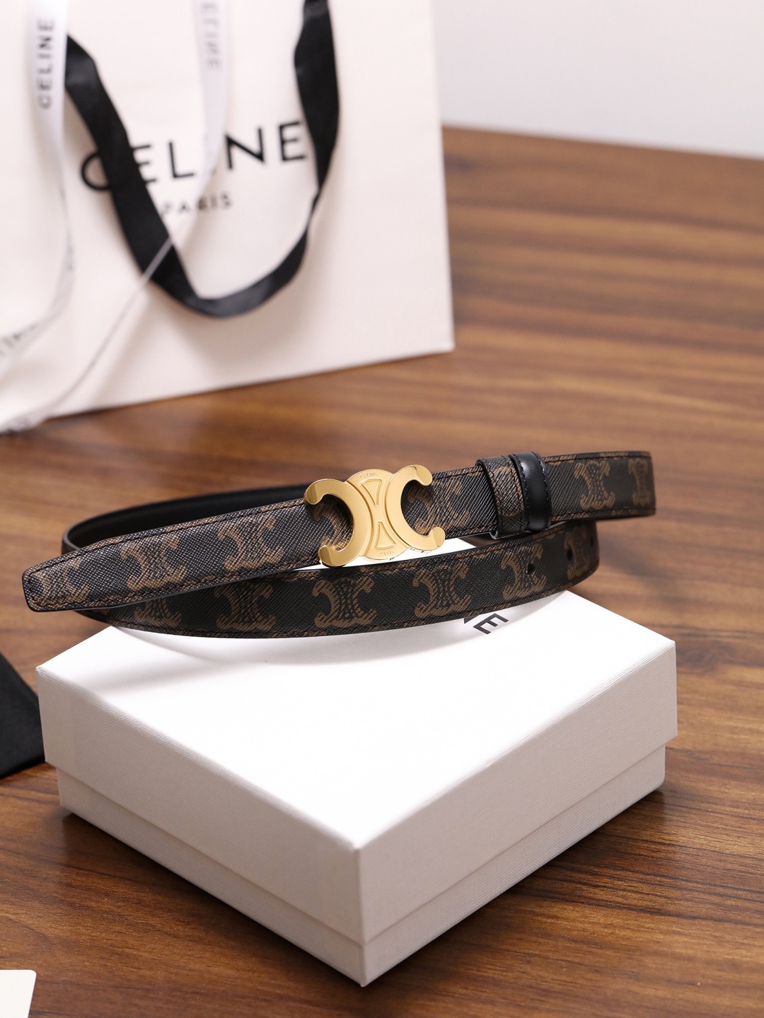 CELINE 셀린느 트리옴프 버클 여성 소가죽 벨트 3