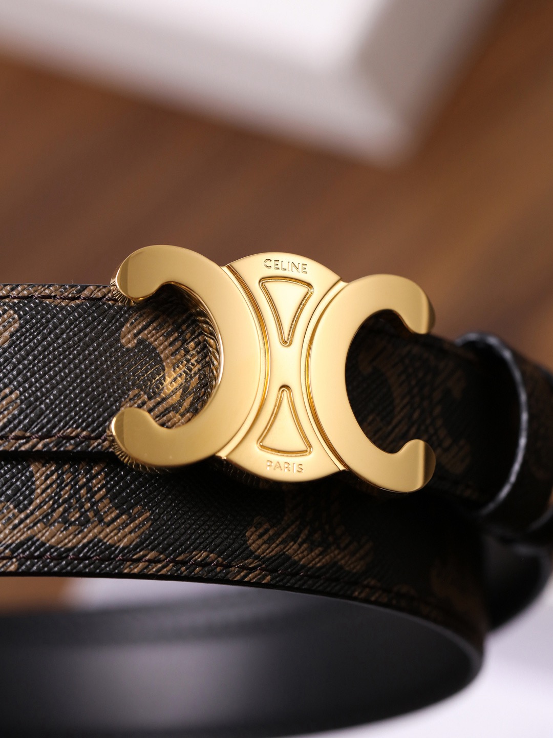 CELINE 셀린느 트리옴프 버클 여성 소가죽 벨트 7