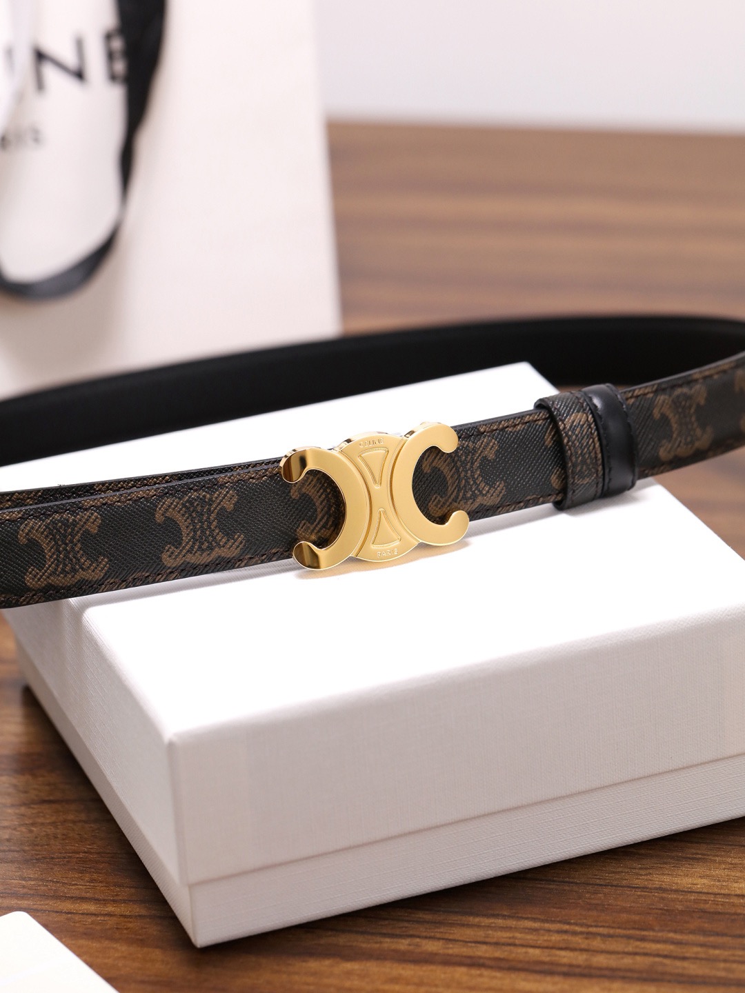 CELINE 셀린느 트리옴프 버클 여성 소가죽 벨트 12