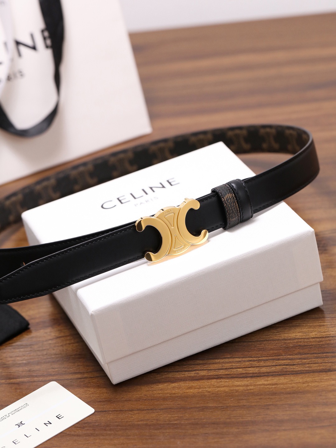 CELINE 셀린느 트리옴프 버클 여성 소가죽 벨트 14