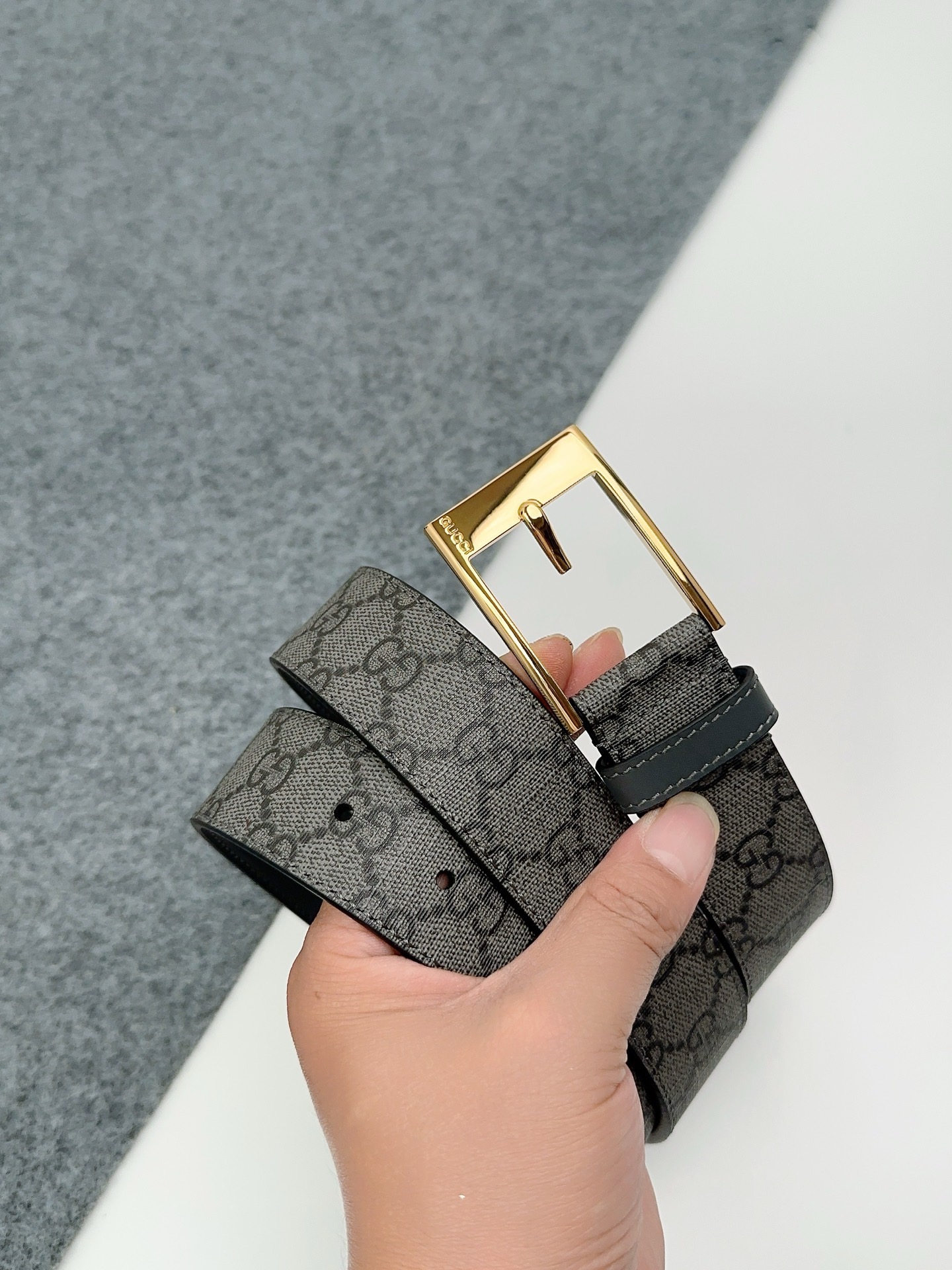 Gucci 구찌 GG 패턴 가죽 벨트 3.5cm 1