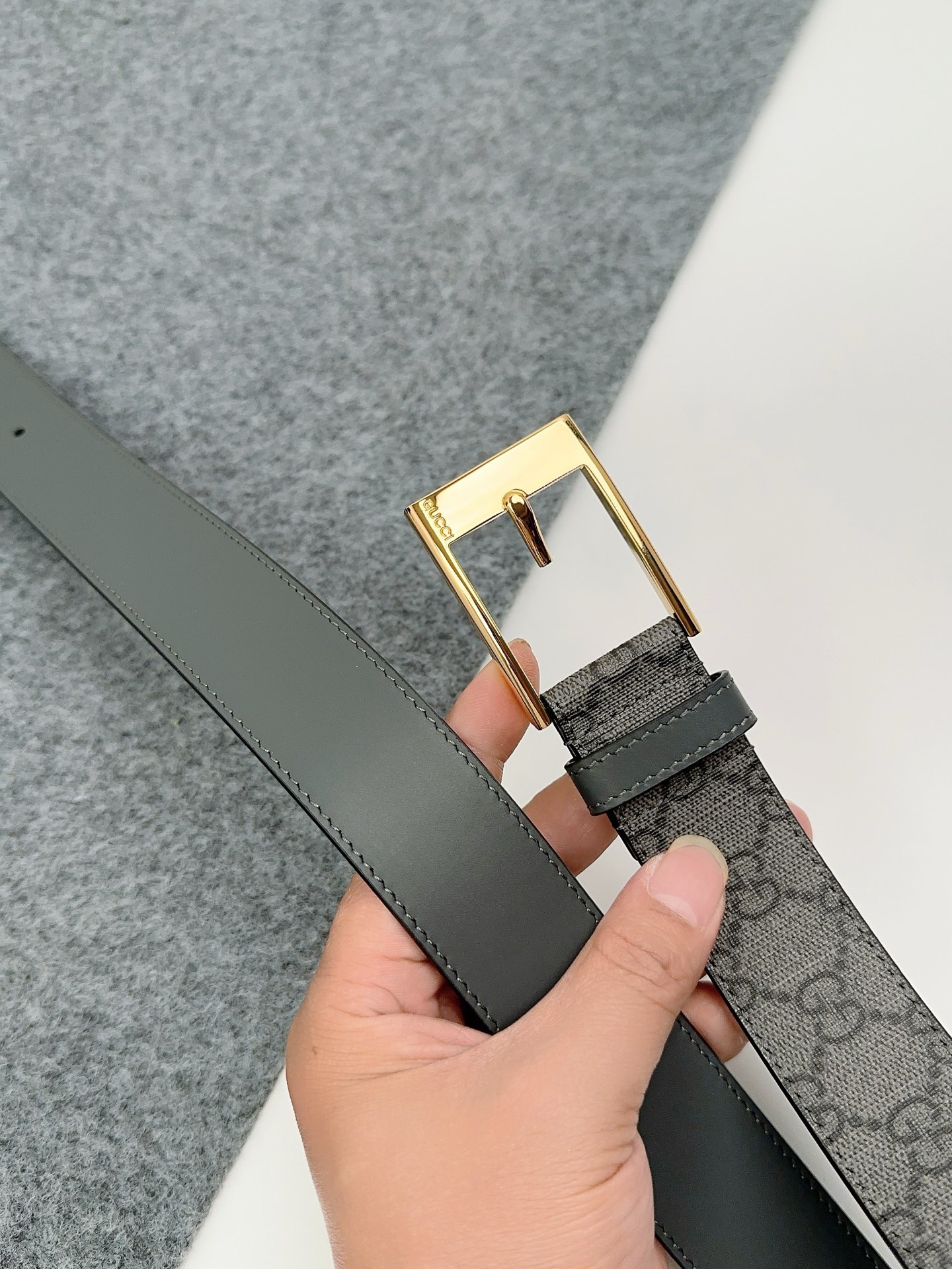 Gucci 구찌 GG 패턴 가죽 벨트 3.5cm 2