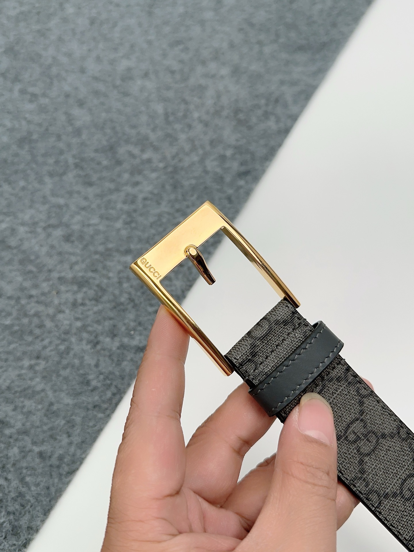 Gucci 구찌 GG 패턴 가죽 벨트 3.5cm 5