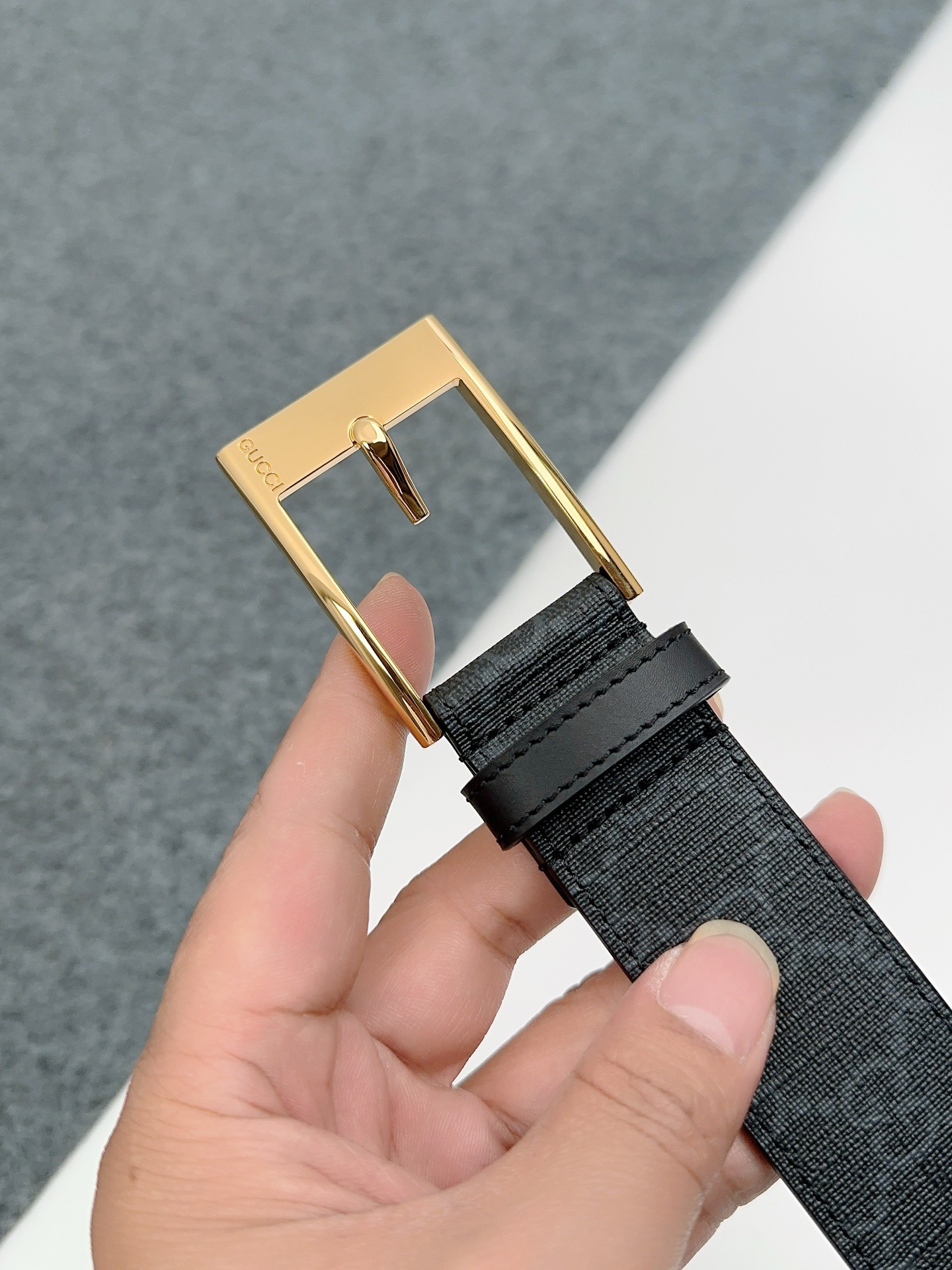 Gucci 구찌 GG 패턴 가죽 벨트 3.5cm 17