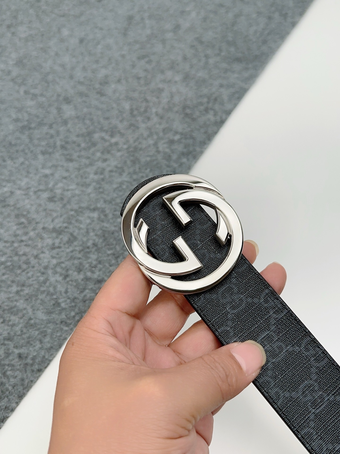 Gucci 구찌 PVC 로고 버클 벨트 11