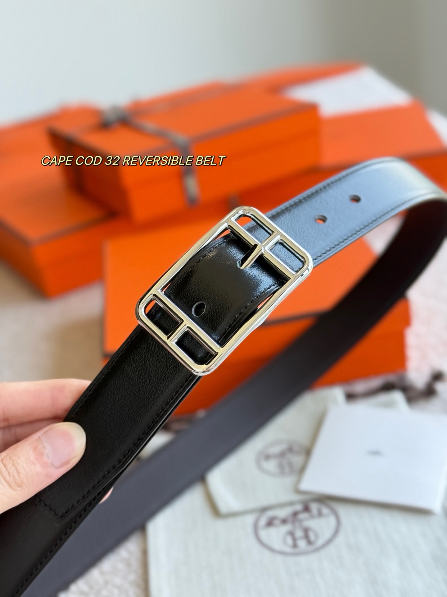 Hermes 에르메스 케이프 코드 리버서블 32mm 벨트 9