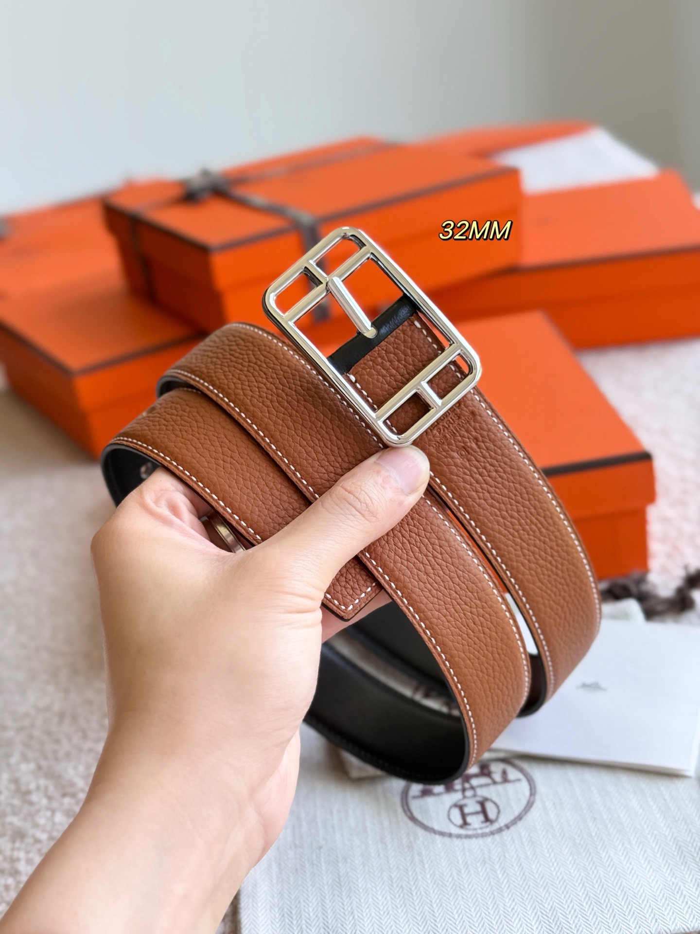 Hermes 에르메스 케이프 코드 리버서블 32mm 벨트 5