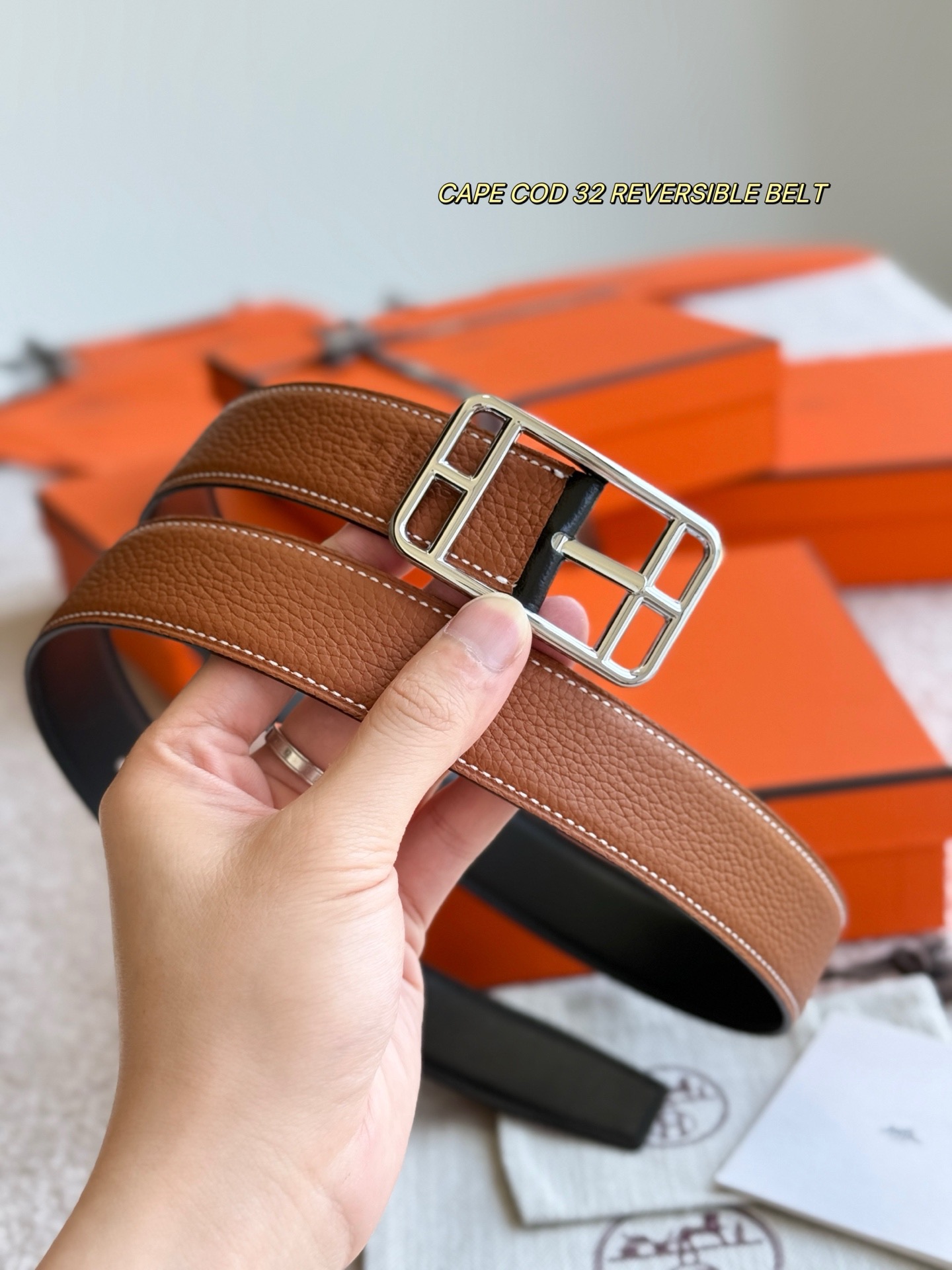 Hermes 에르메스 케이프 코드 리버서블 32mm 벨트 6