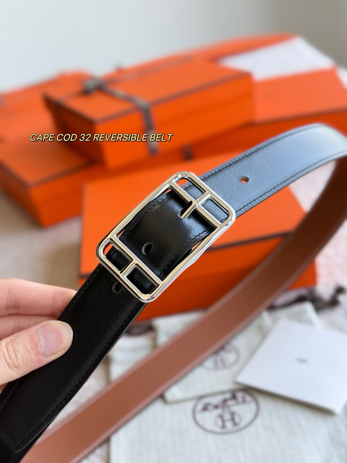Hermes 에르메스 케이프 코드 리버서블 32mm 벨트 9