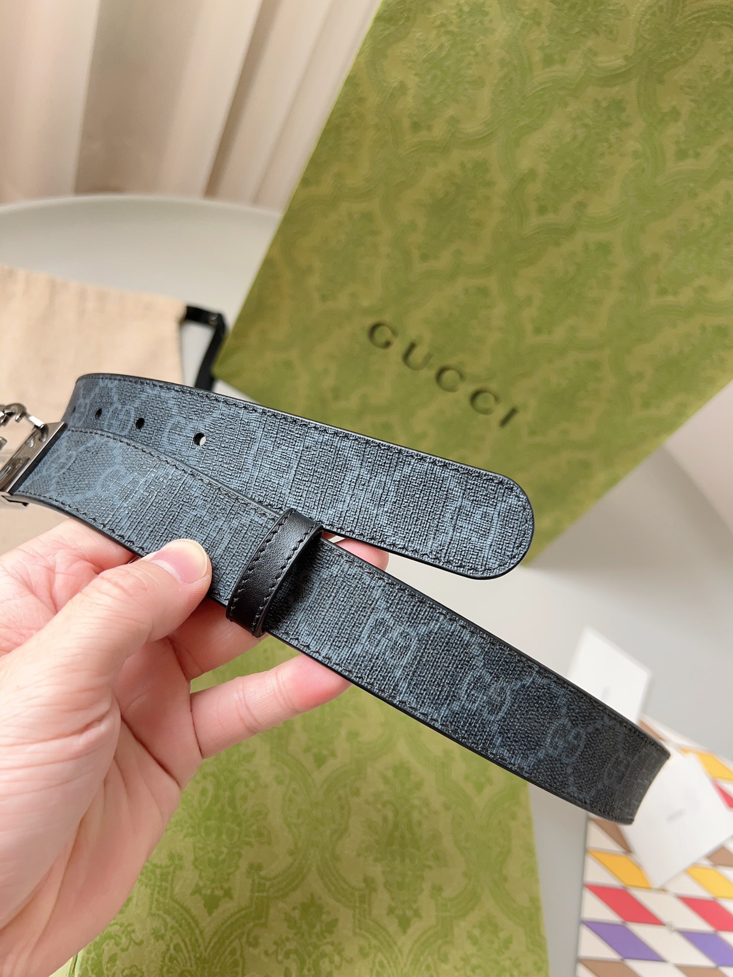 Gucci 구찌 GG 수프림 리버서블 가죽 벨트 2