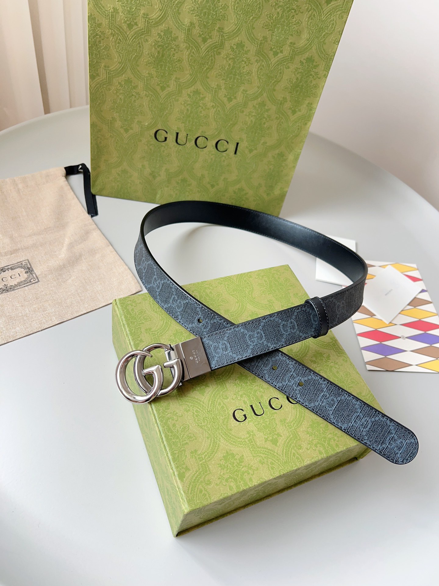Gucci 구찌 GG 수프림 리버서블 가죽 벨트 6