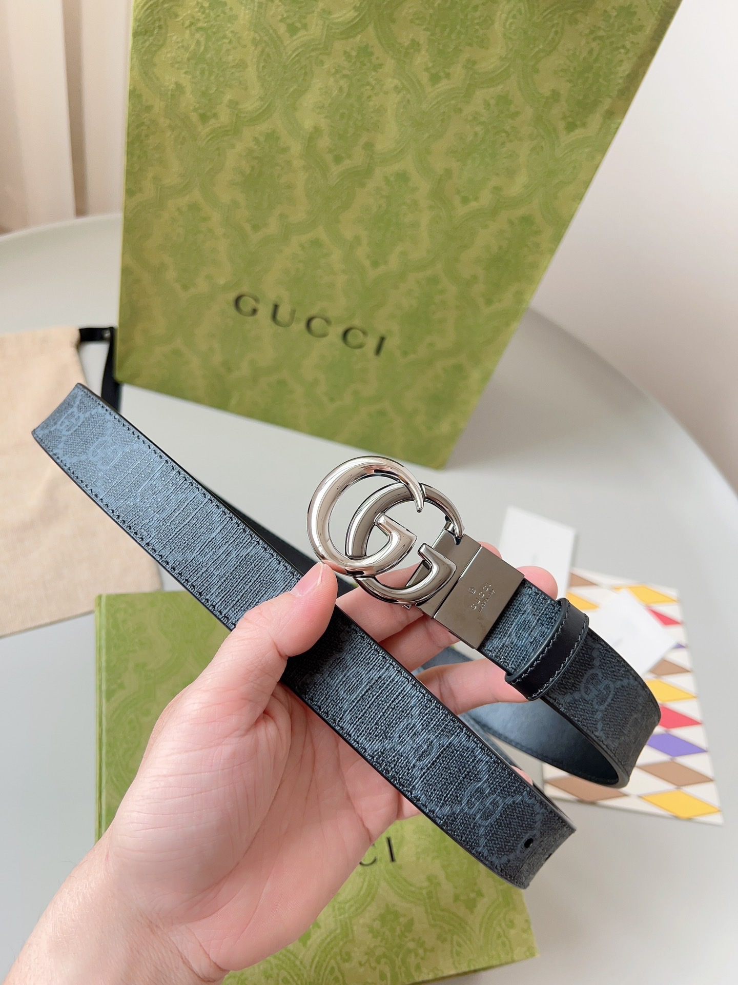 Gucci 구찌 GG 수프림 리버서블 가죽 벨트 8