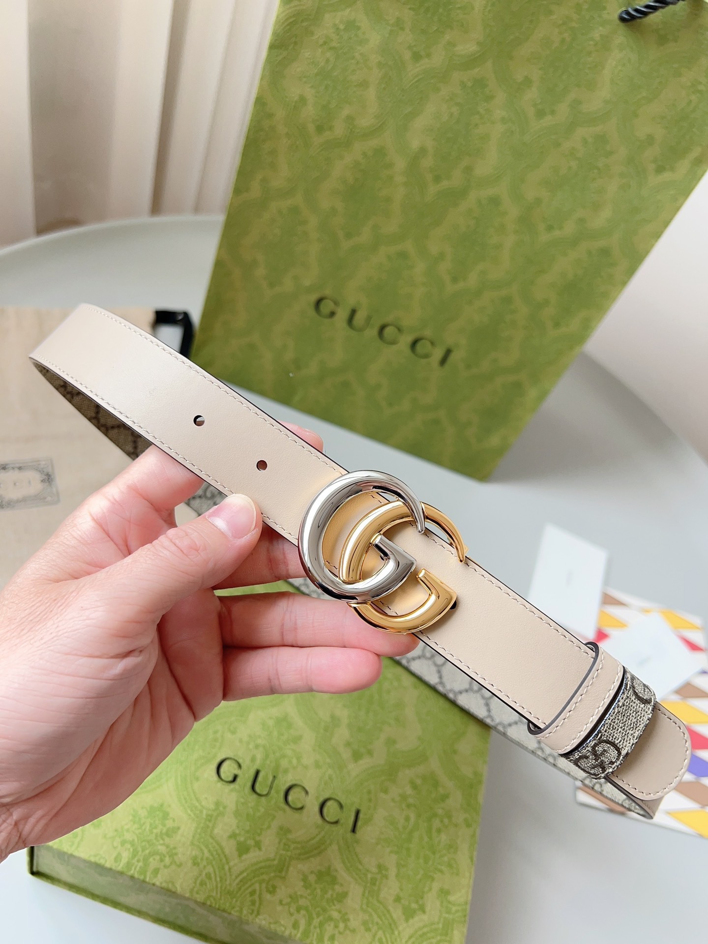 Gucci 구찌 GG 수프림 리버서블 가죽 벨트 5