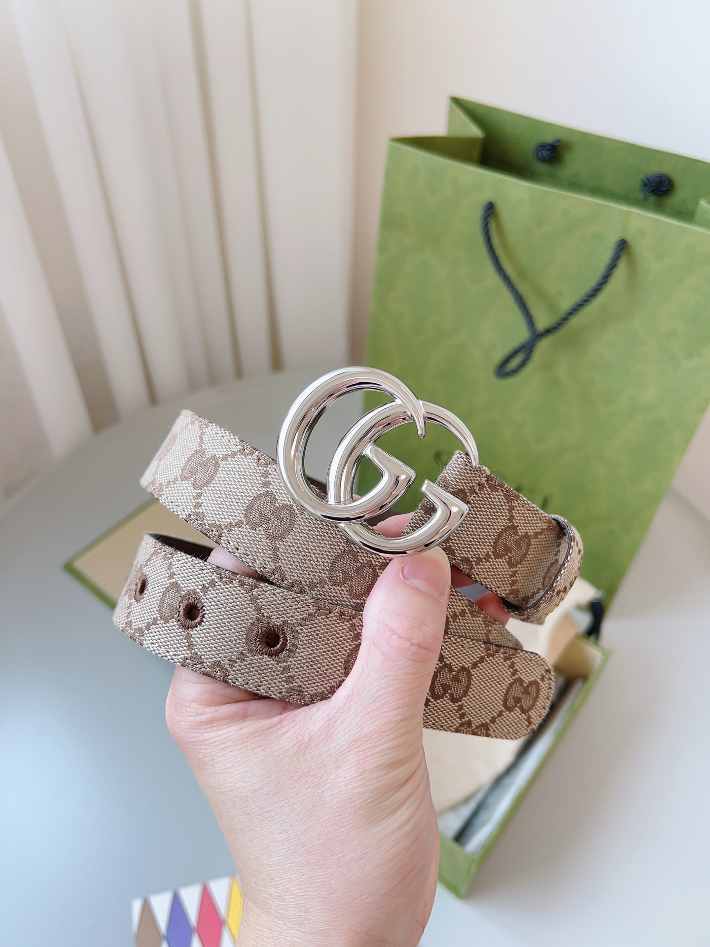 Gucci 구찌 GG 캔버스 더블G 버클 벨트 1