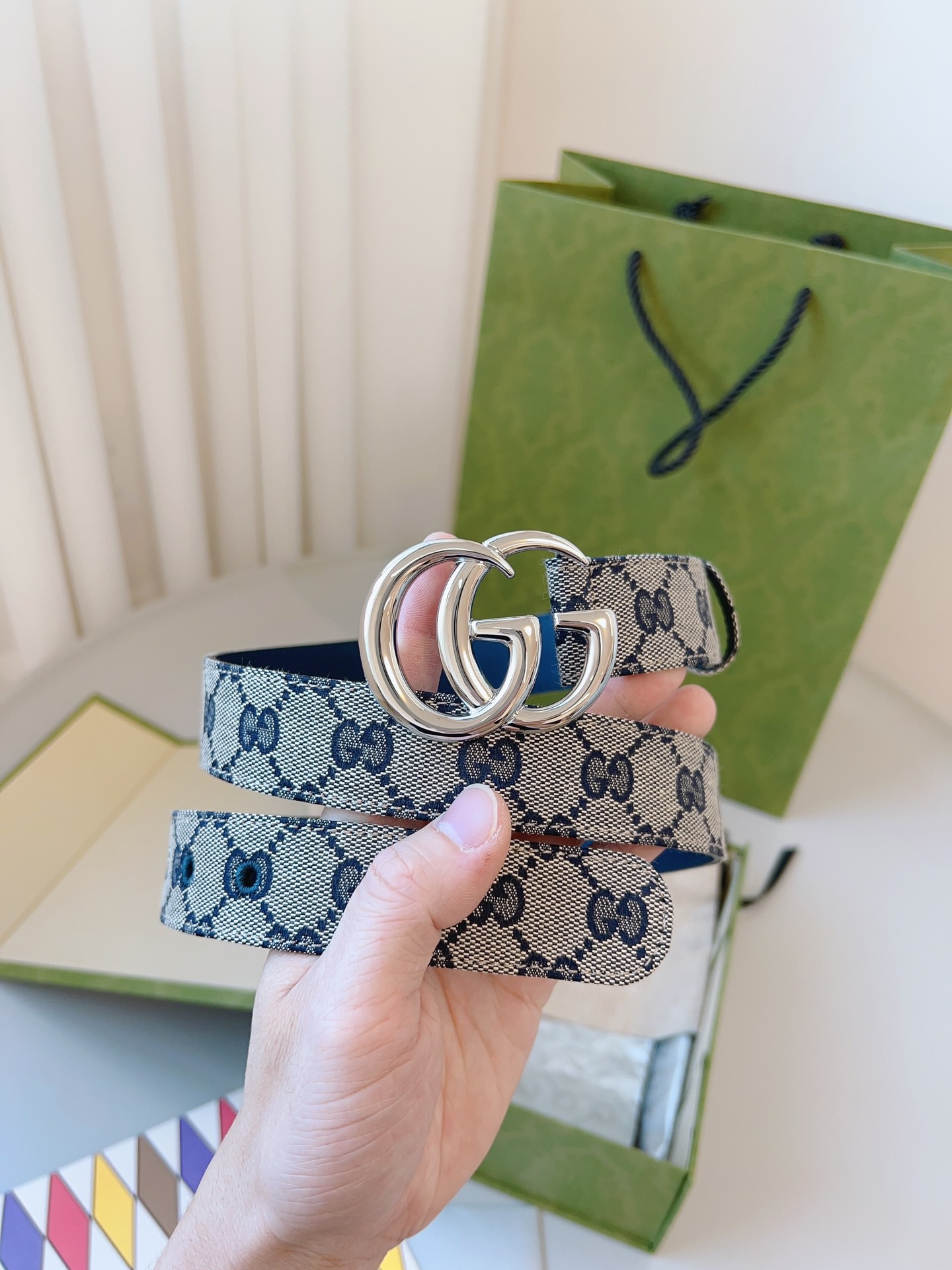 Gucci 구찌 GG 캔버스 더블G 버클 벨트 1