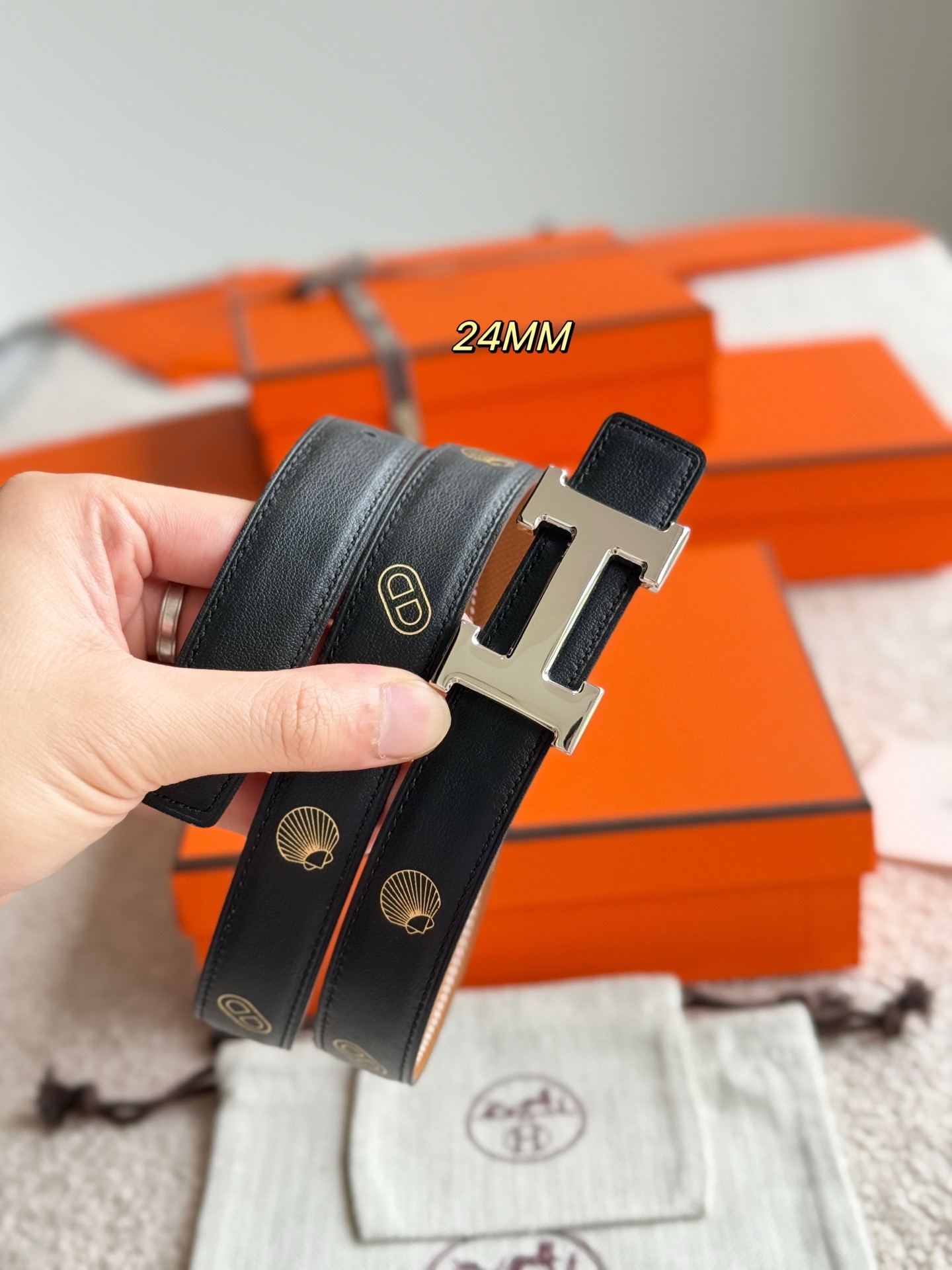 Hermes 에르메스 미니 H 에뻬솜 리버서블 가죽 벨트 24mm 7