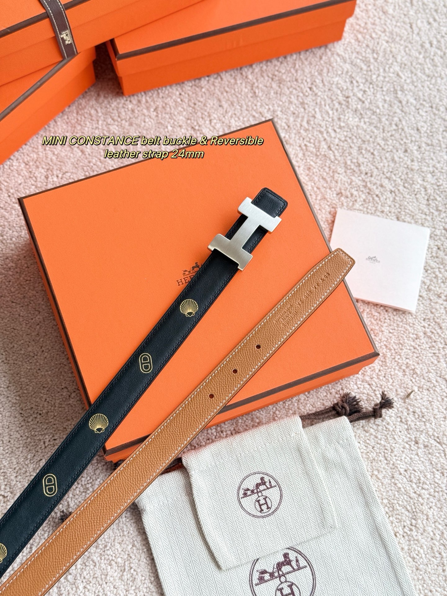 Hermes 에르메스 미니 콘스탄스 리버서블 24mm 여성 벨트 4