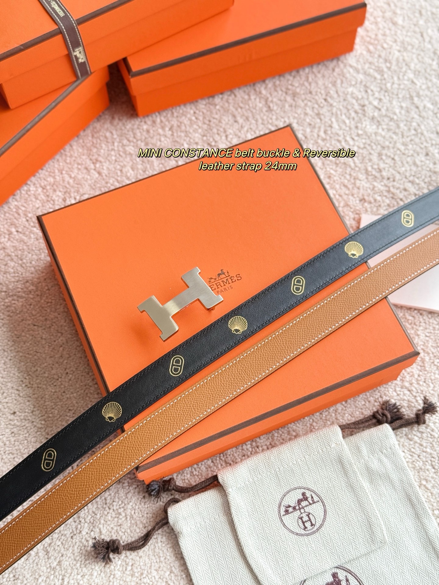 Hermes 에르메스 미니 콘스탄스 리버서블 24mm 여성 벨트 5