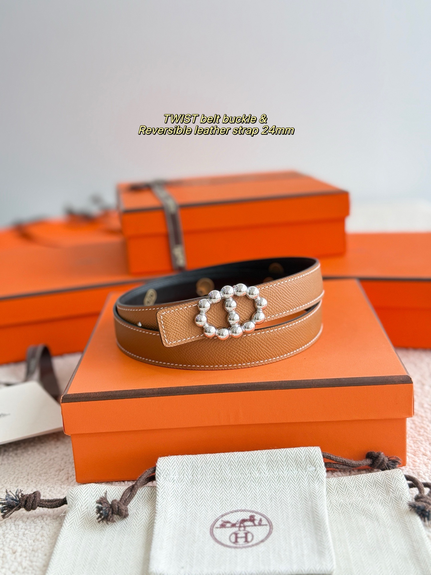 Hermes 에르메스 트위스트 에뻬솜 리버서블 가죽 벨트 24mm 7